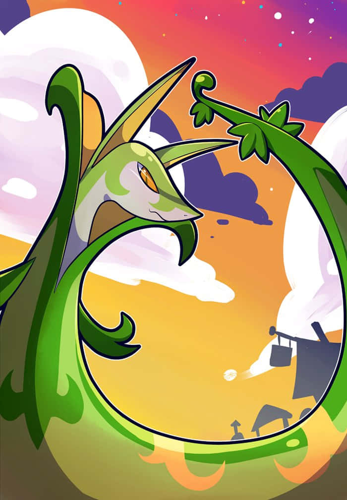 Serperior Colorful Illustration Wallpaper