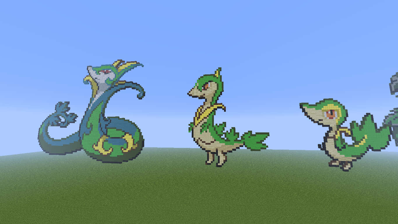 Serperior Evolution Pixelated Wallpaper