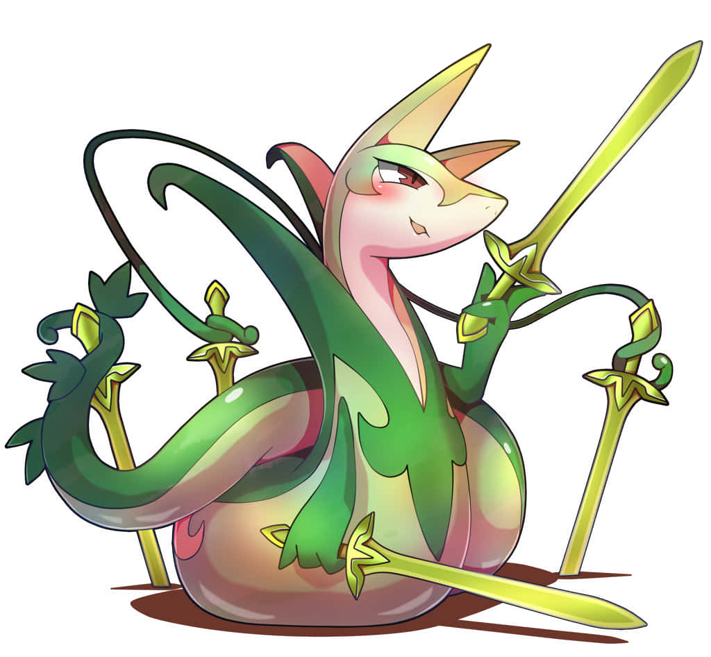 Serperior With Swords Wallpaper