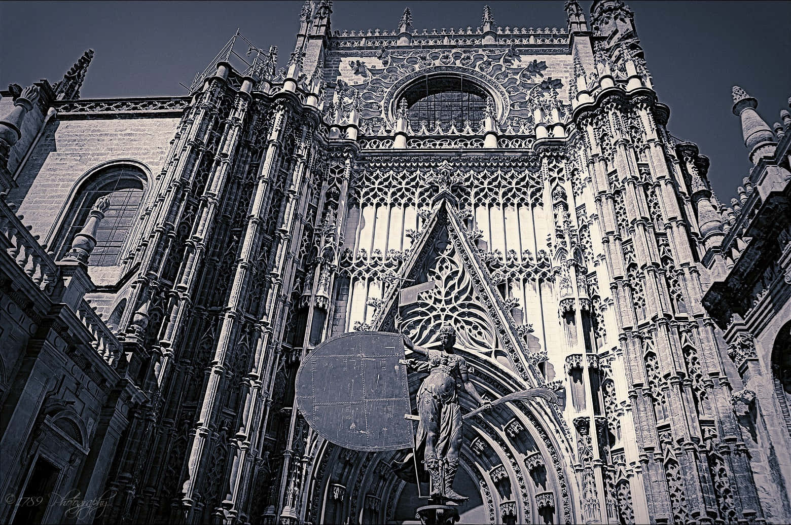 Seville Cathedral Black And White Wallpaper