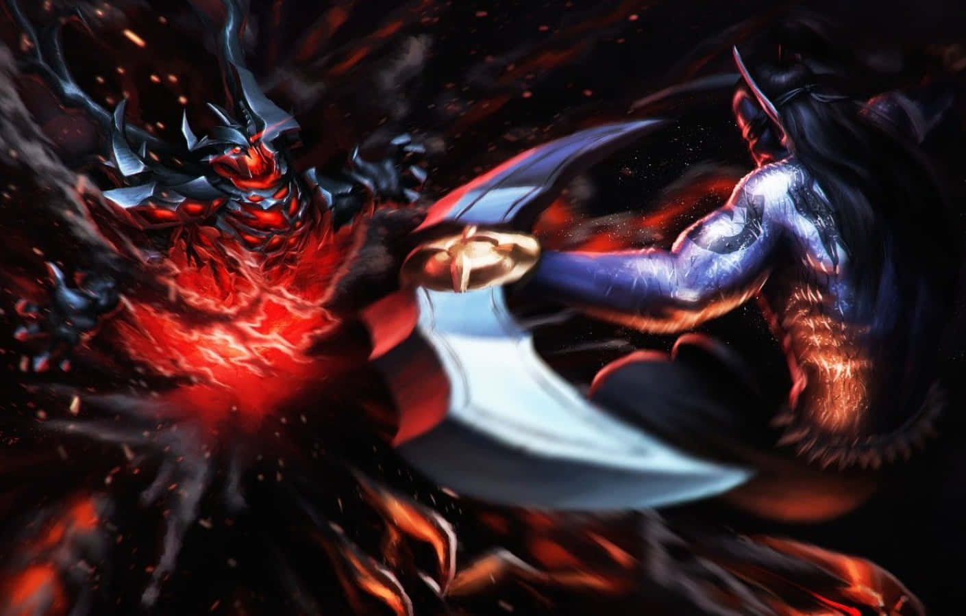 Shadow Fiend Dominating The Battlefield Wallpaper