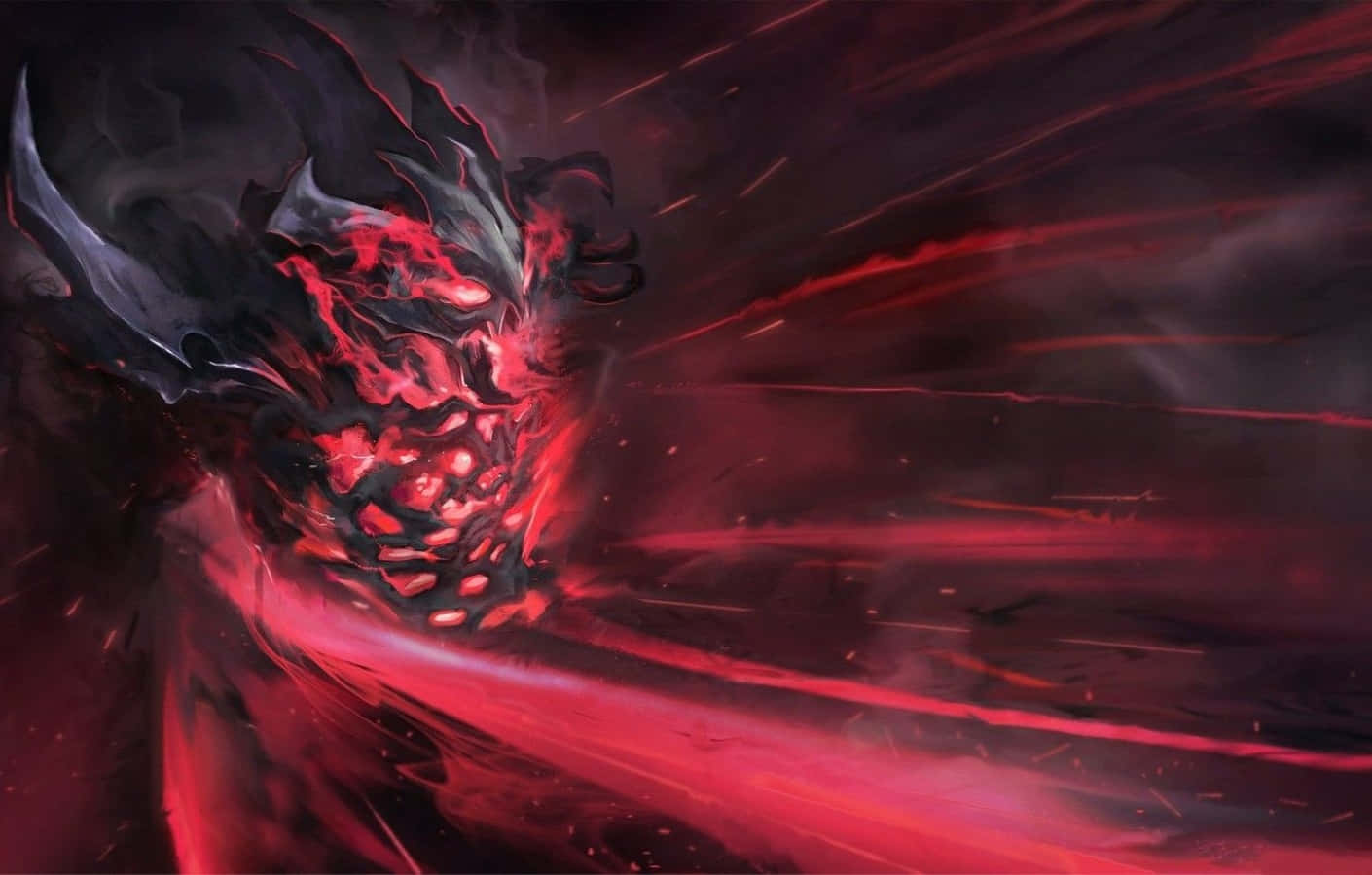 Shadow Fiend Unleashing Power In The Darkness Wallpaper