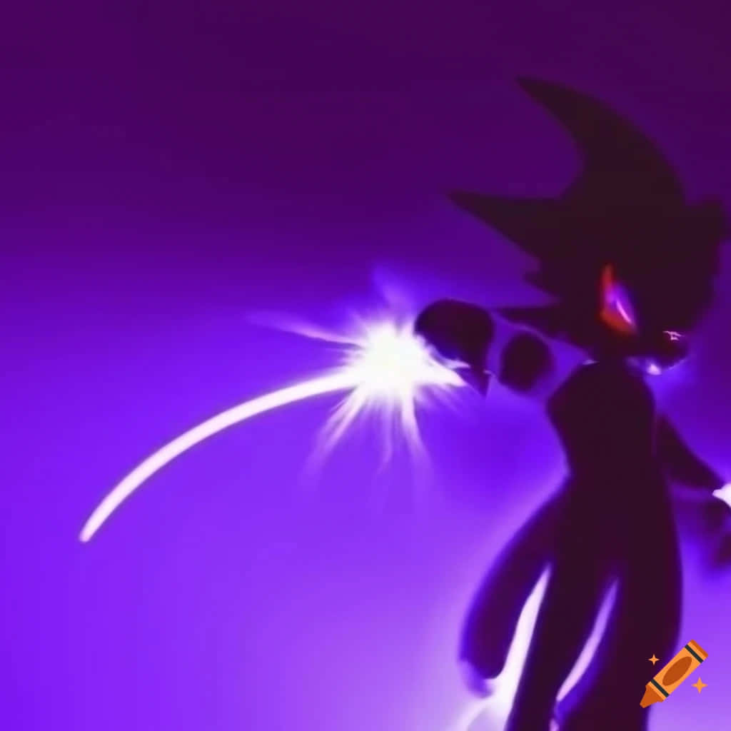 Shadowy Figure Energy Blast Wallpaper