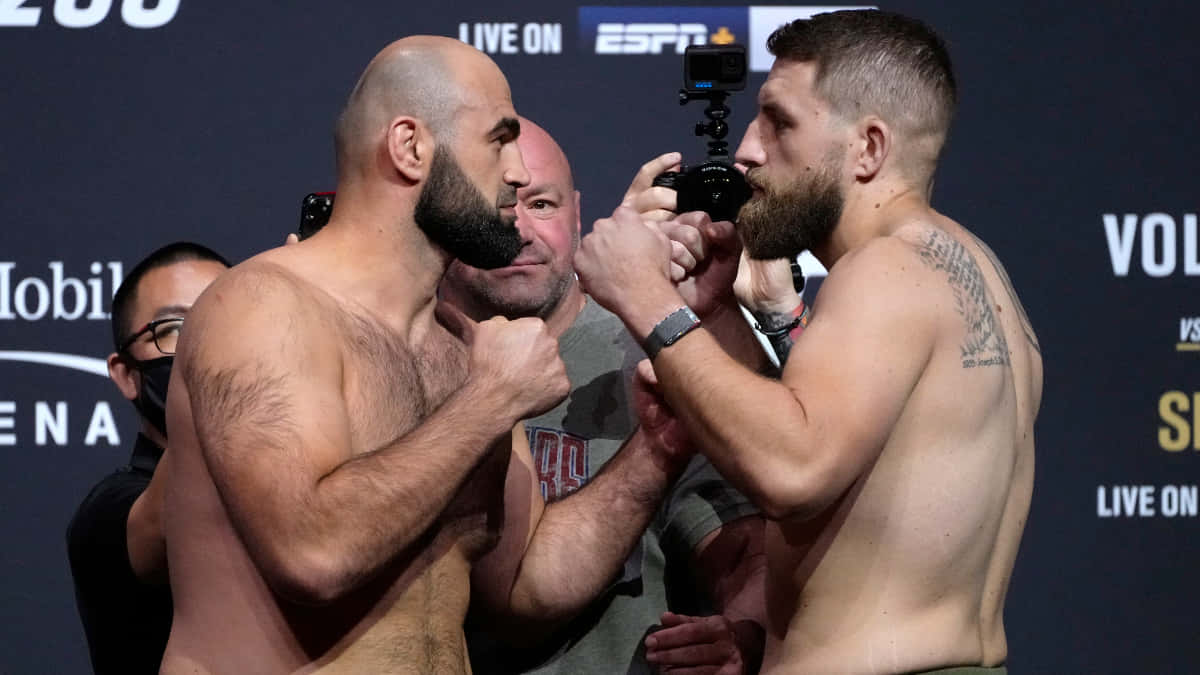 Shamil Abdurakhimov And Chris Daukaus Ufc Face-off Moment Wallpaper