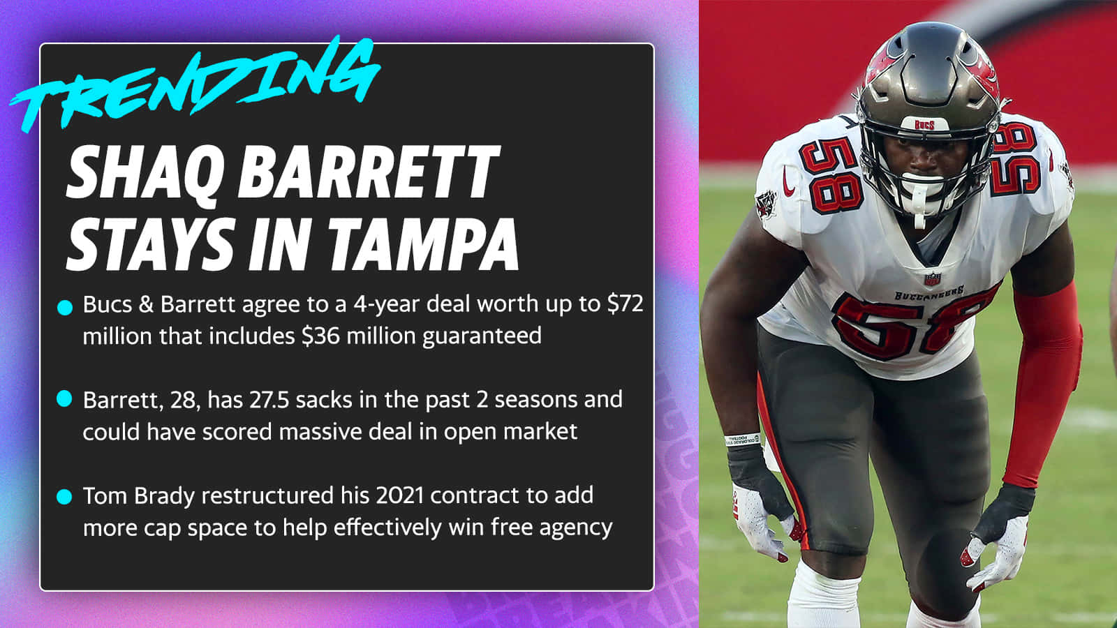 Shaquil Barrett Headline Stays In Tampa Wallpaper