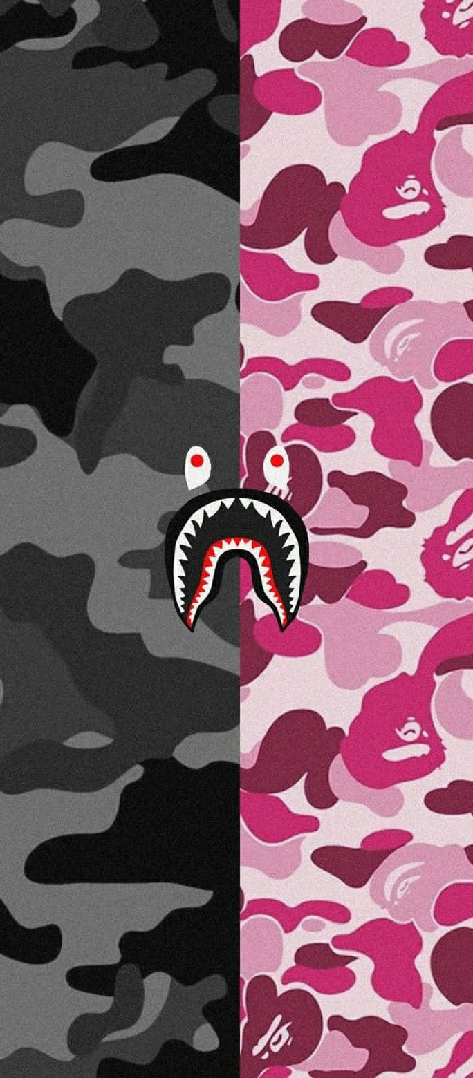 Shark Bape Camouflage Split Wallpaper