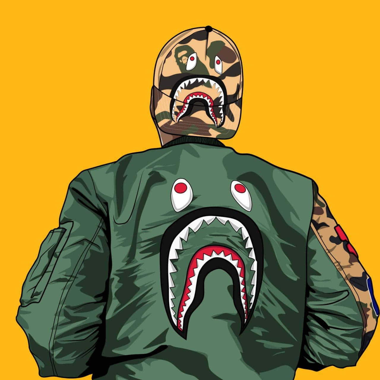 Shark Hoodie Graphic Art Wallpaper