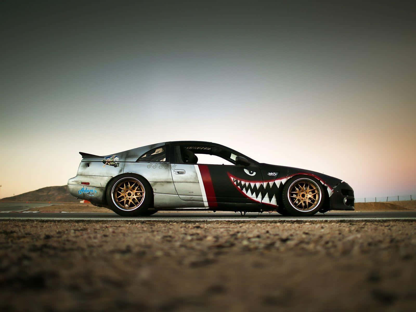 Shark Themed Sports Car Tokyo Drift Wallpaper