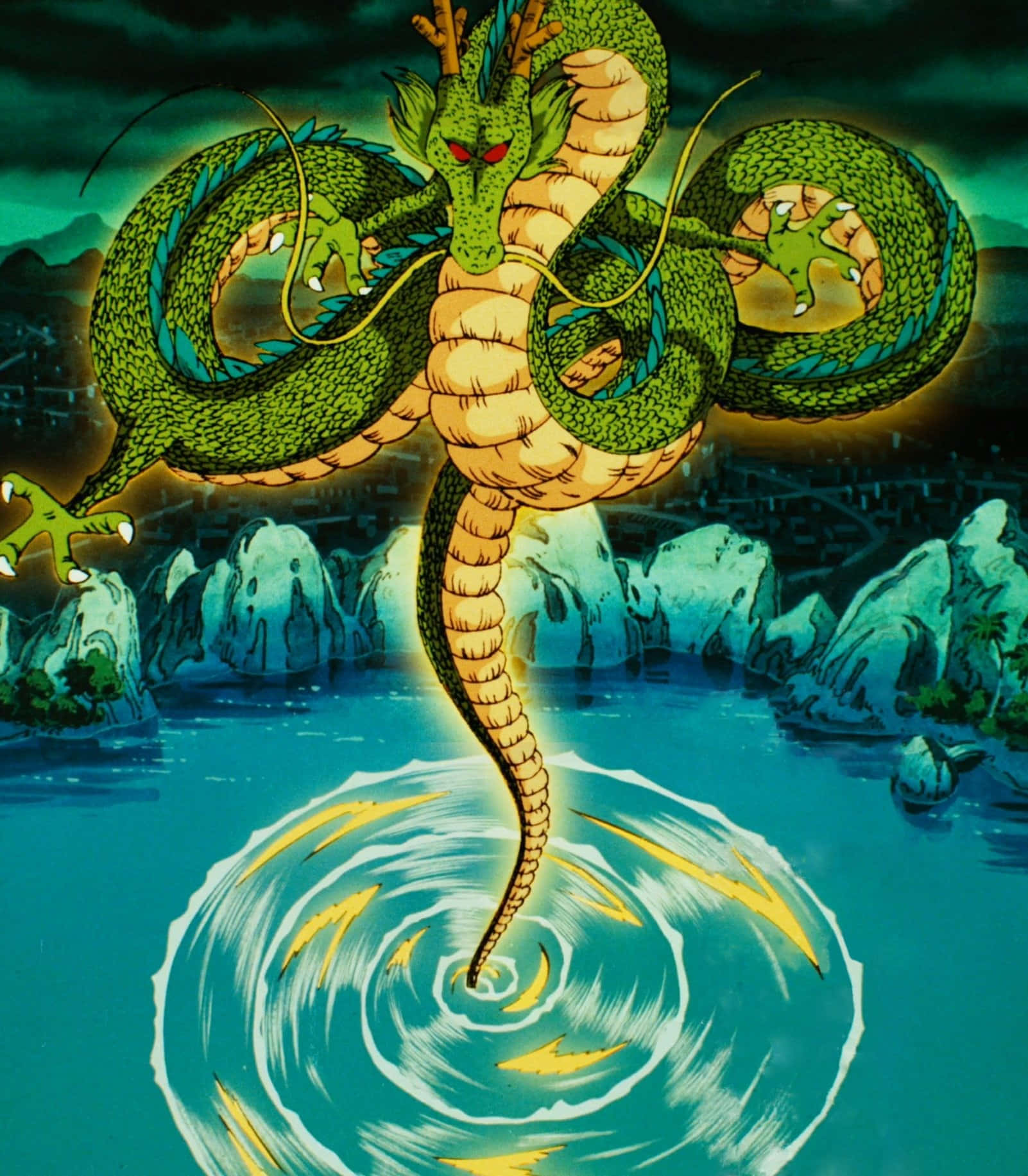 Shenron_ Awakens_ Over_ Water.jpg Wallpaper