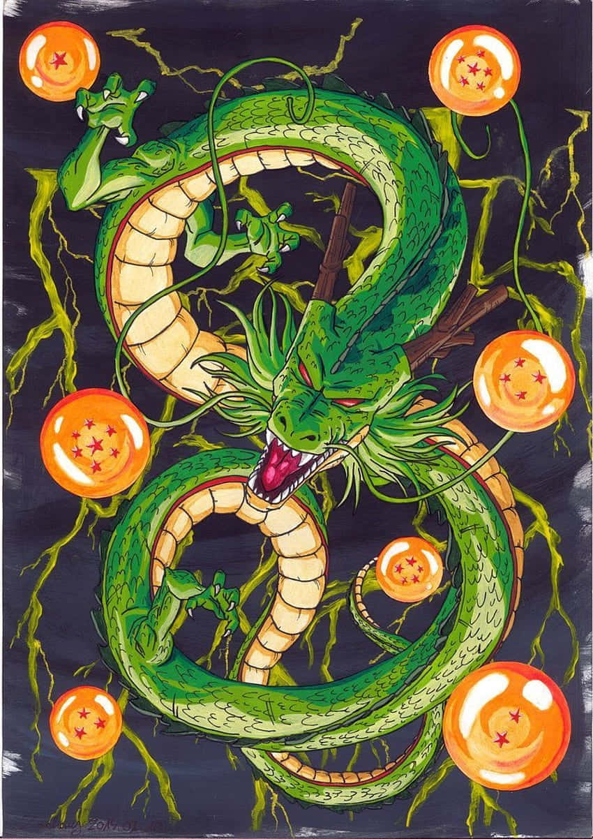 Shenron Dragon Ball Summoning Artwork Wallpaper