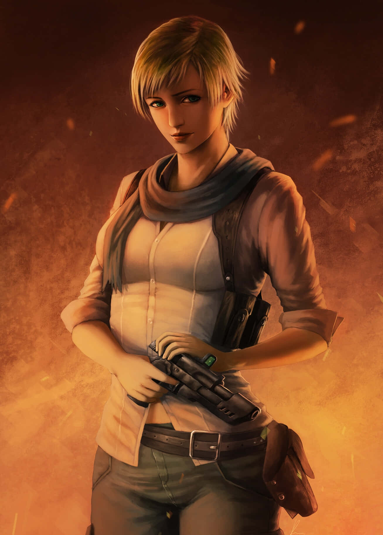 Sherry Birkin In Action Wallpaper