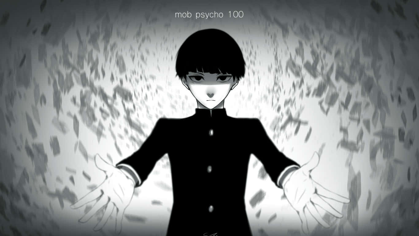 Shigeo Kageyama, Aka Mob, Unleashing His Psychic Powers In An Intense Scene. Wallpaper