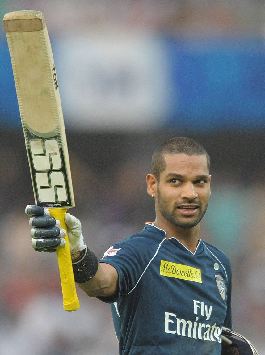 Shikhar Dhawan Flaunting Bat Wallpaper