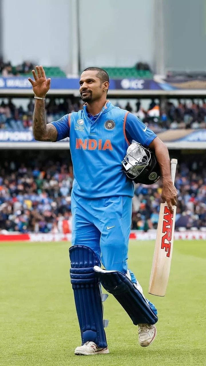 Shikhar Dhawan Waving Wallpaper