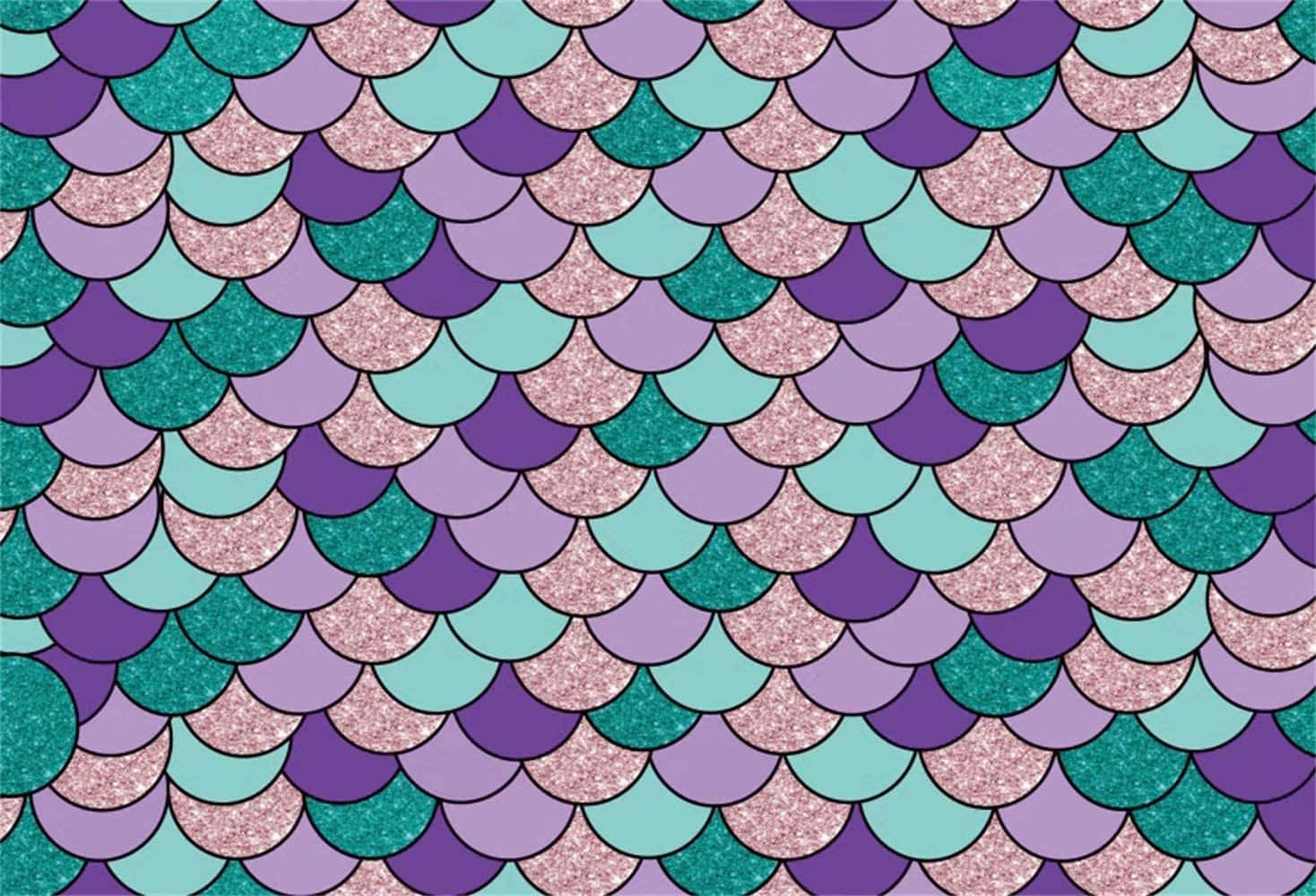 Shimmering Mermaid Glitter Wallpaper