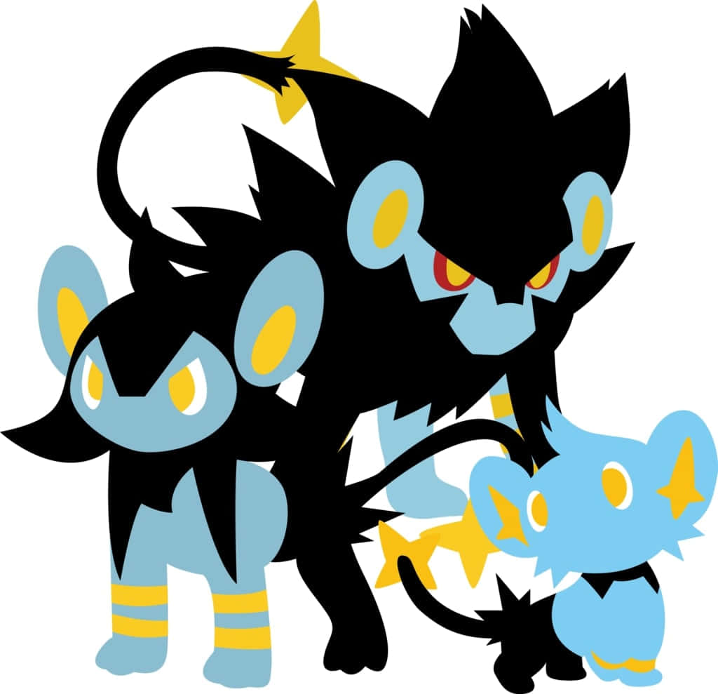 Shinx Luxio Luxray Minimalist Aesthetic Illustration Wallpaper