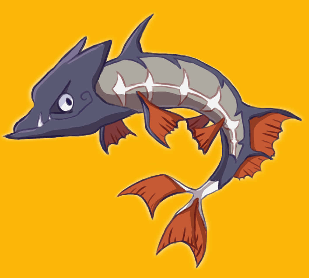 Shiny Barraskewda On Yellow Background Wallpaper