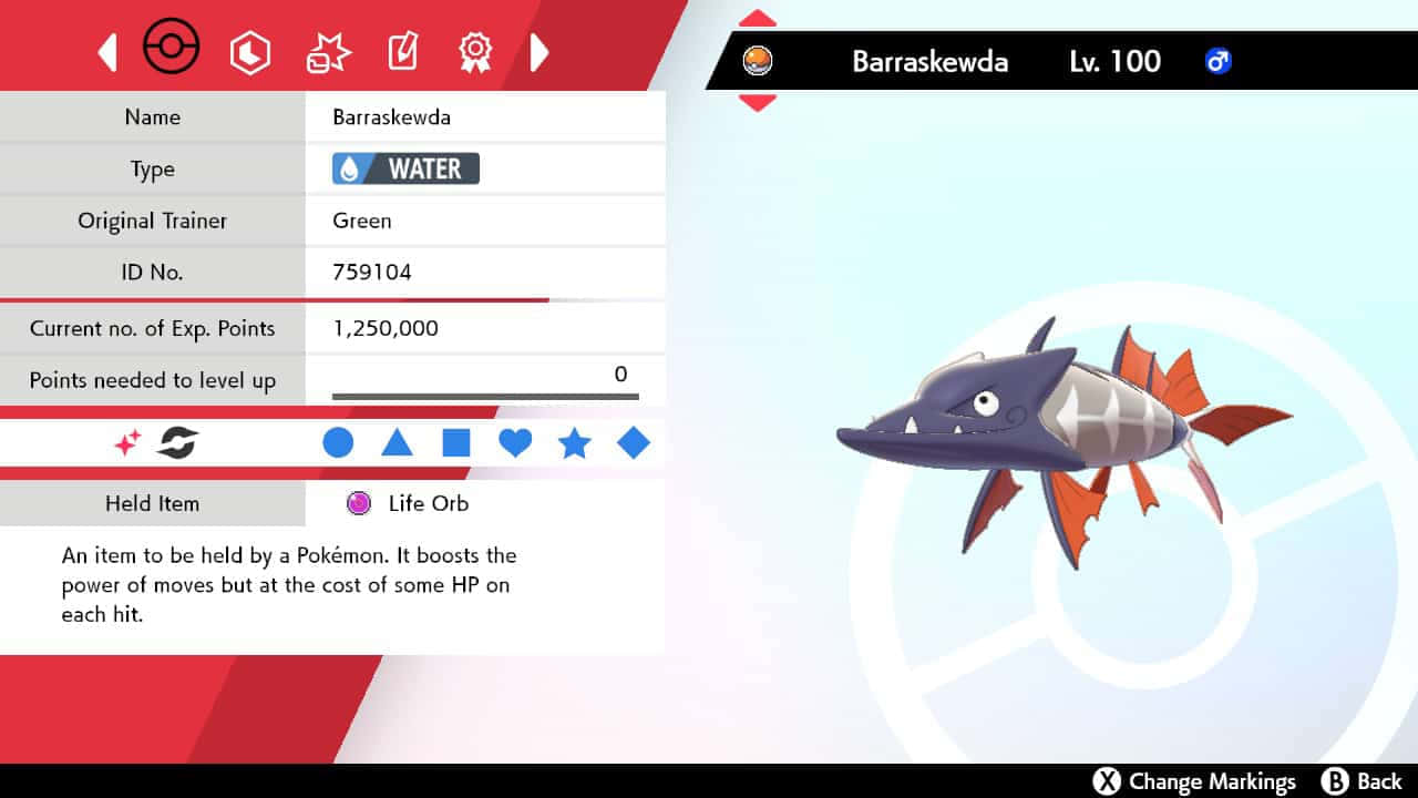 Shiny Barraskewda Pokedex Entry Wallpaper