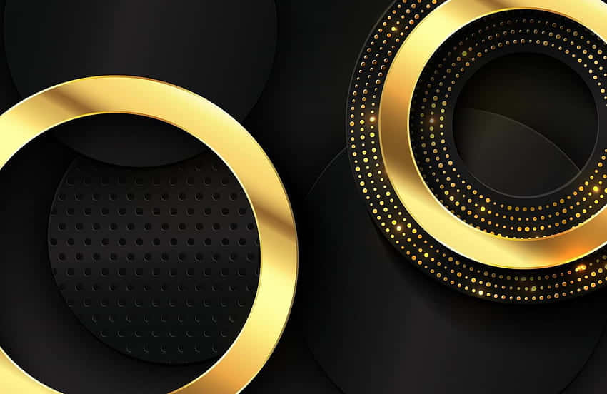 Shiny Black And Gold Look Wallpaper