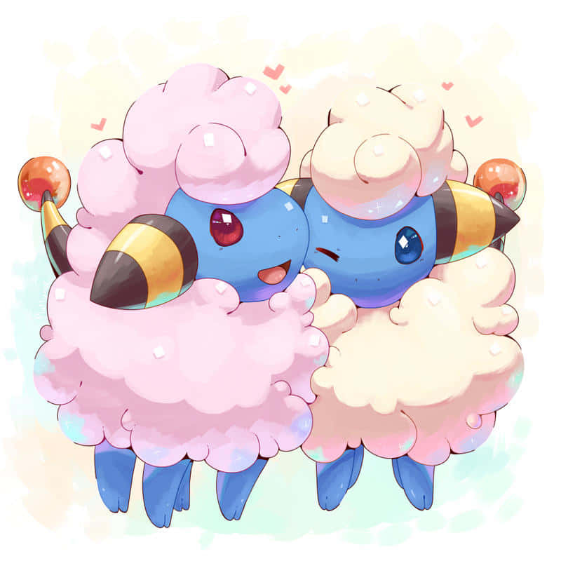 Shiny Mareep And Classic Mareep Wallpaper