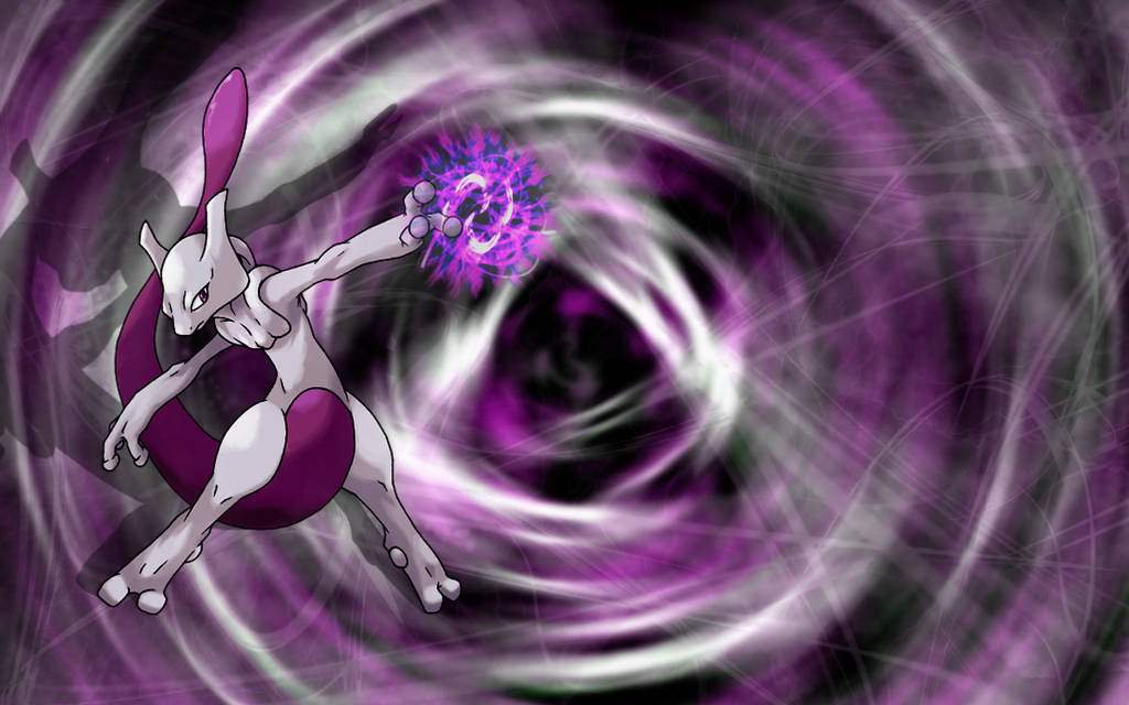 Shiny Mewtwo Purple Void Ball Wallpaper