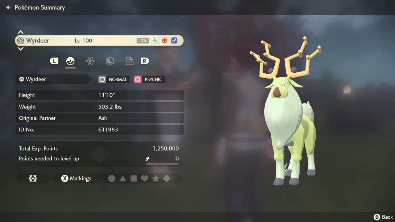 Shiny Wyrdeer Stats Wallpaper