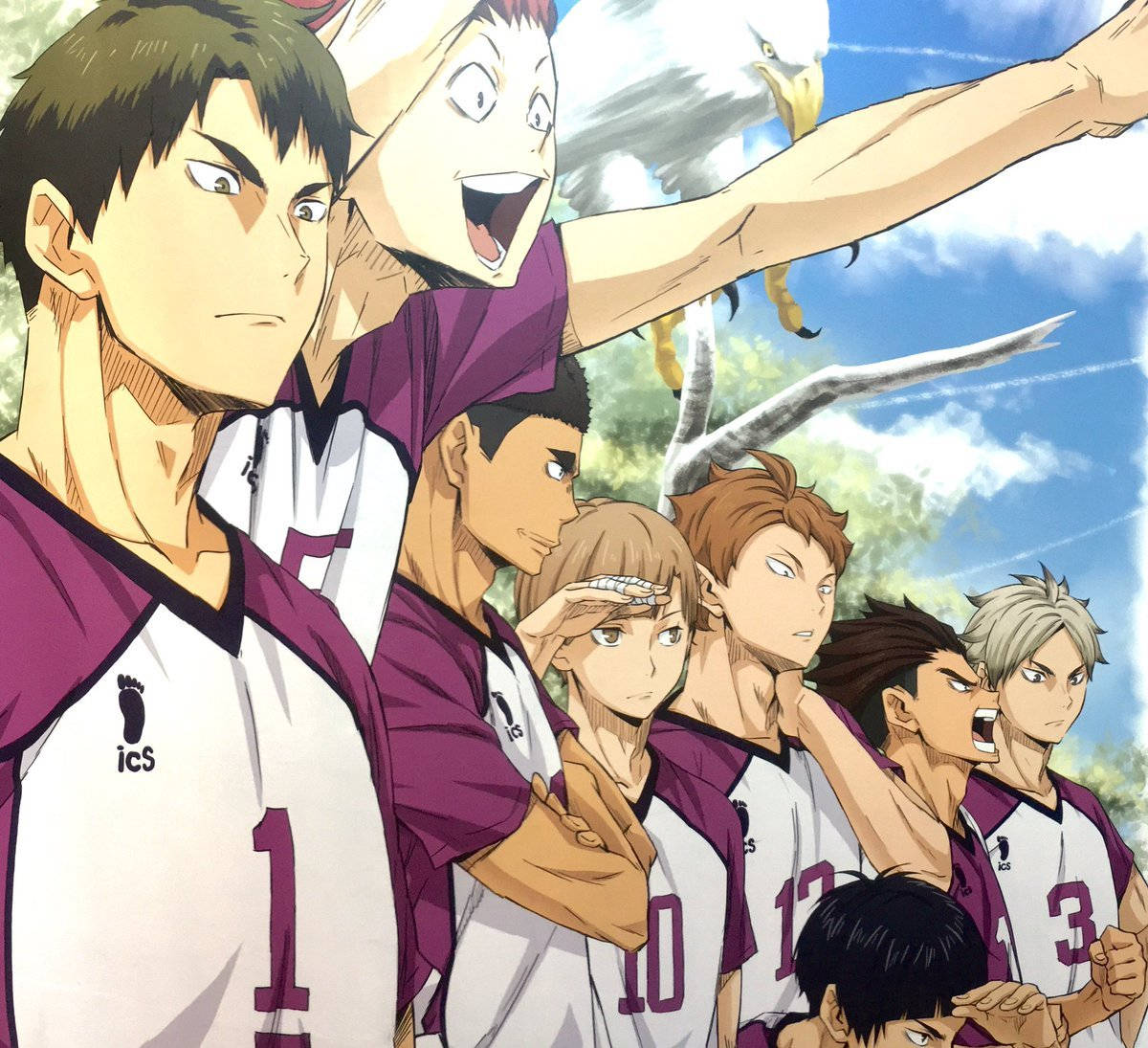 Shiratorizawa Watching A Match Wallpaper