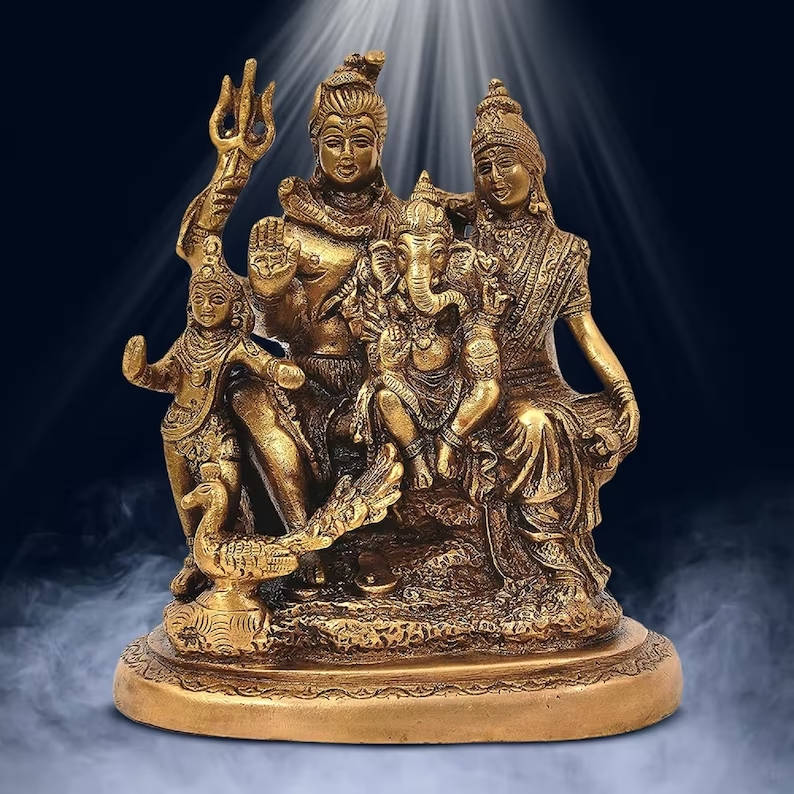 Shiv Parivar Brass Figurine Wallpaper