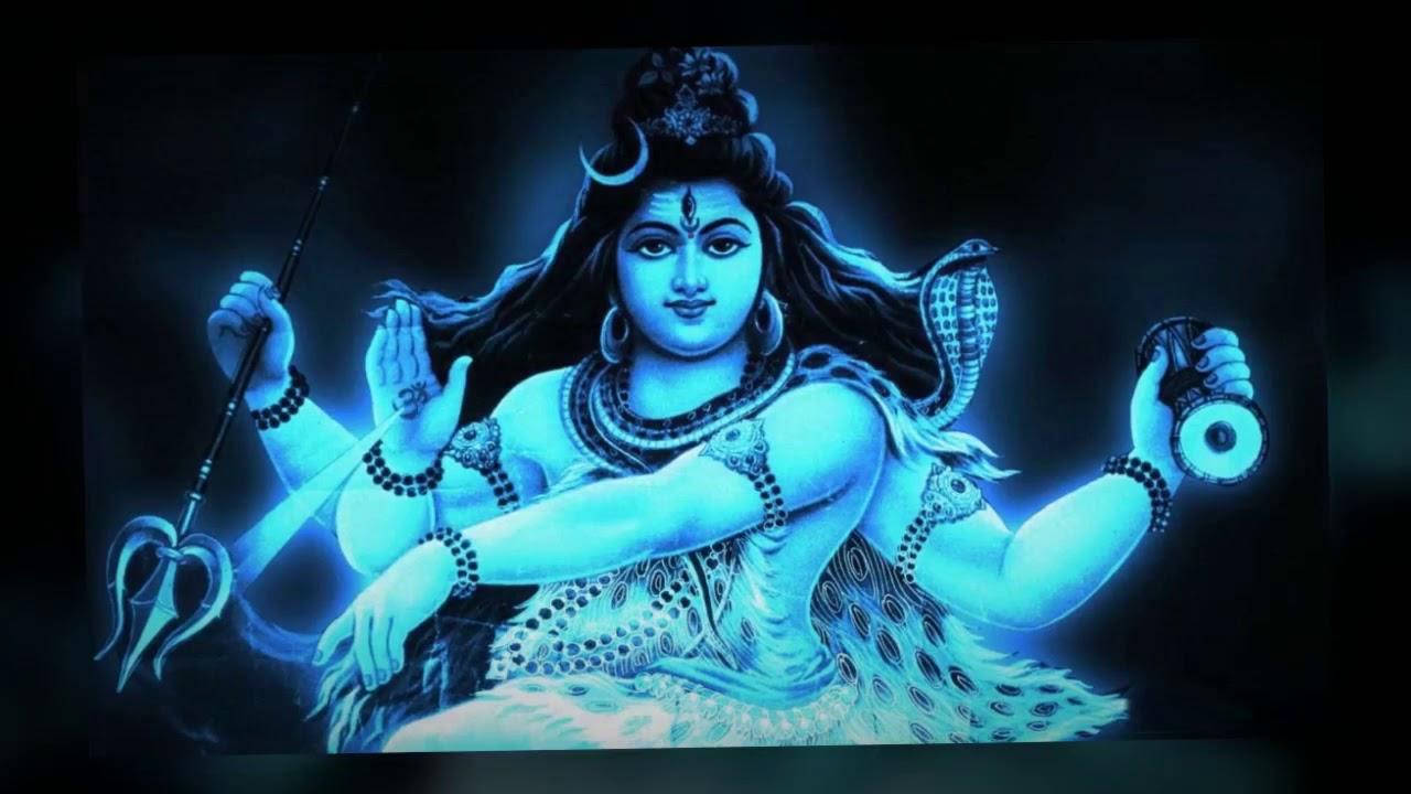 Shiv Shankar Neon Blue Hd Wallpaper