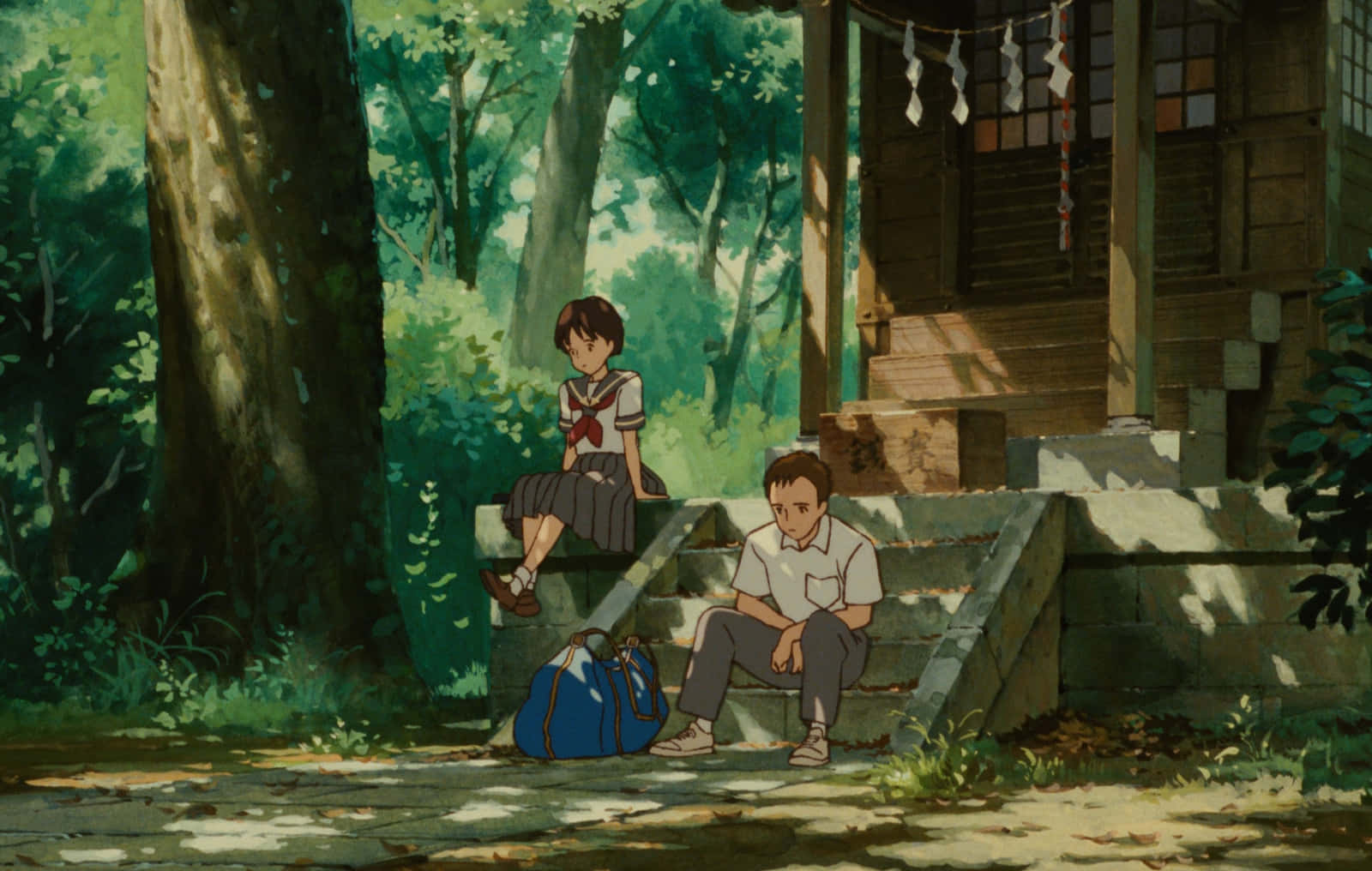 Shizuku And Seiji Sharing A Moment In Whisper Of The Heart Wallpaper