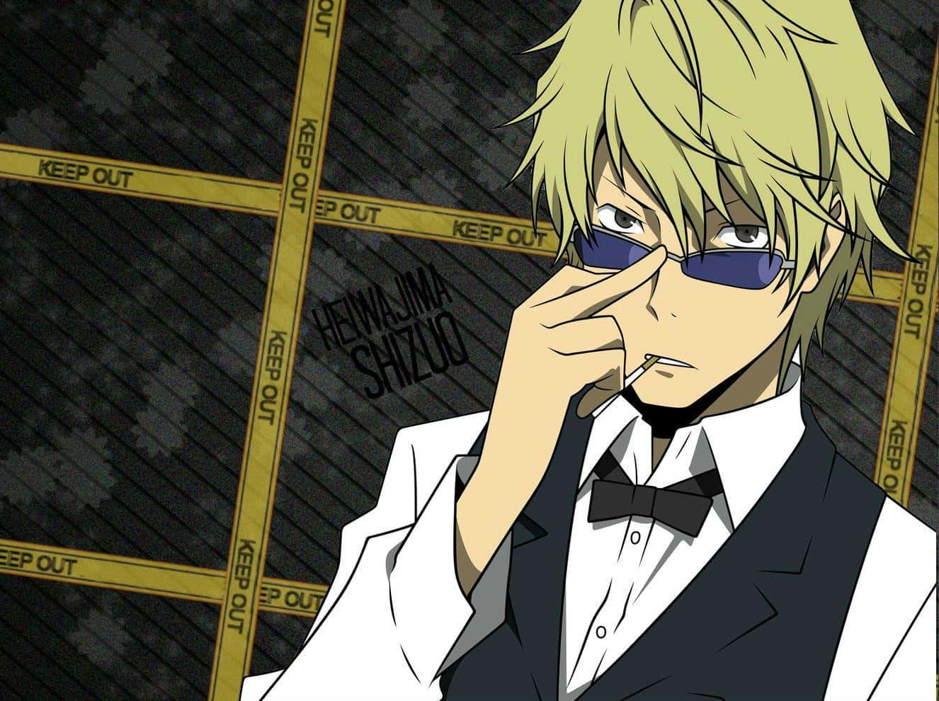 Shizuo Heiwajima In Action Against The Backdrop Of Ikebukuro Wallpaper