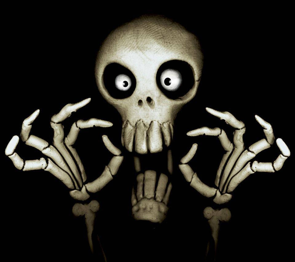 Shocked Cute Skeleton Wallpaper