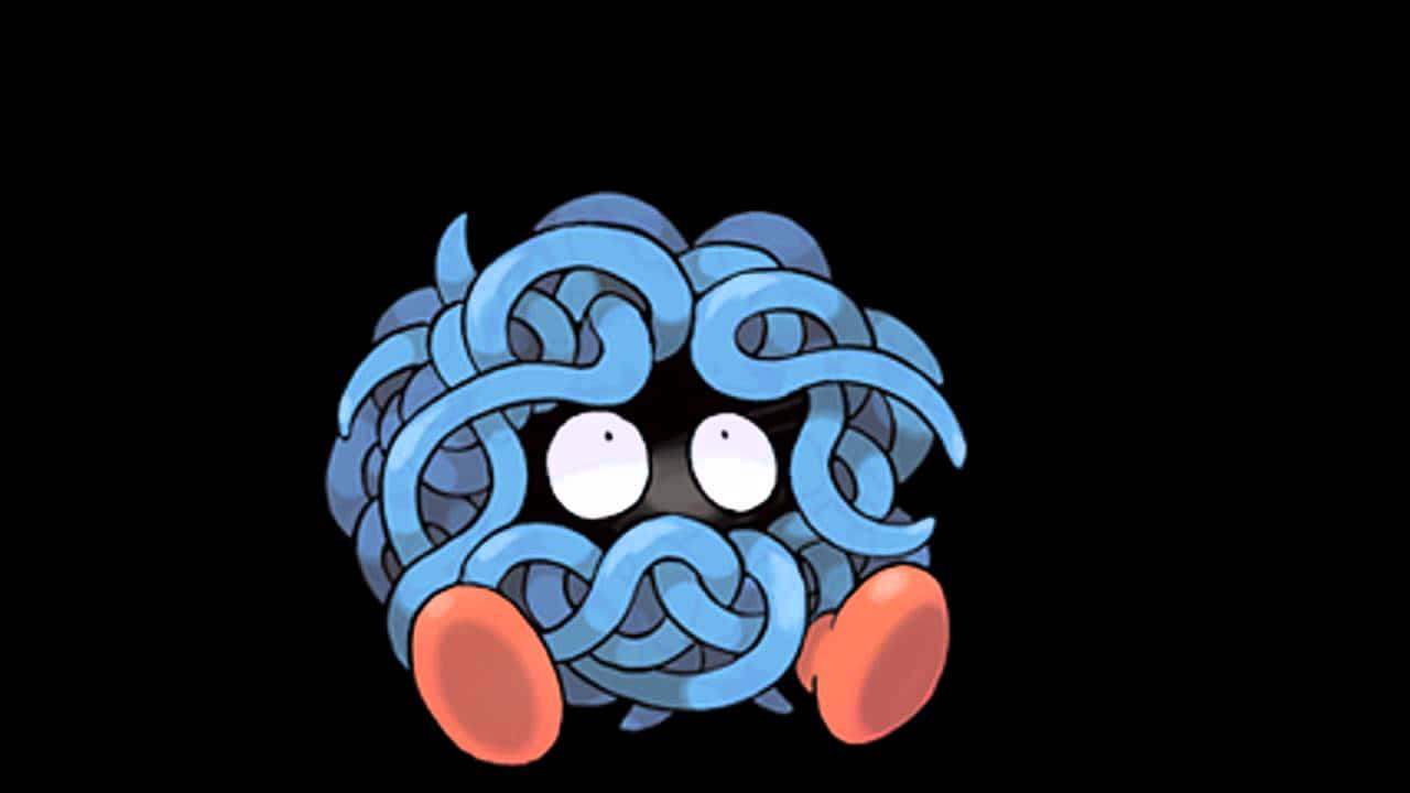 Shocked Tangela On Black Background Wallpaper