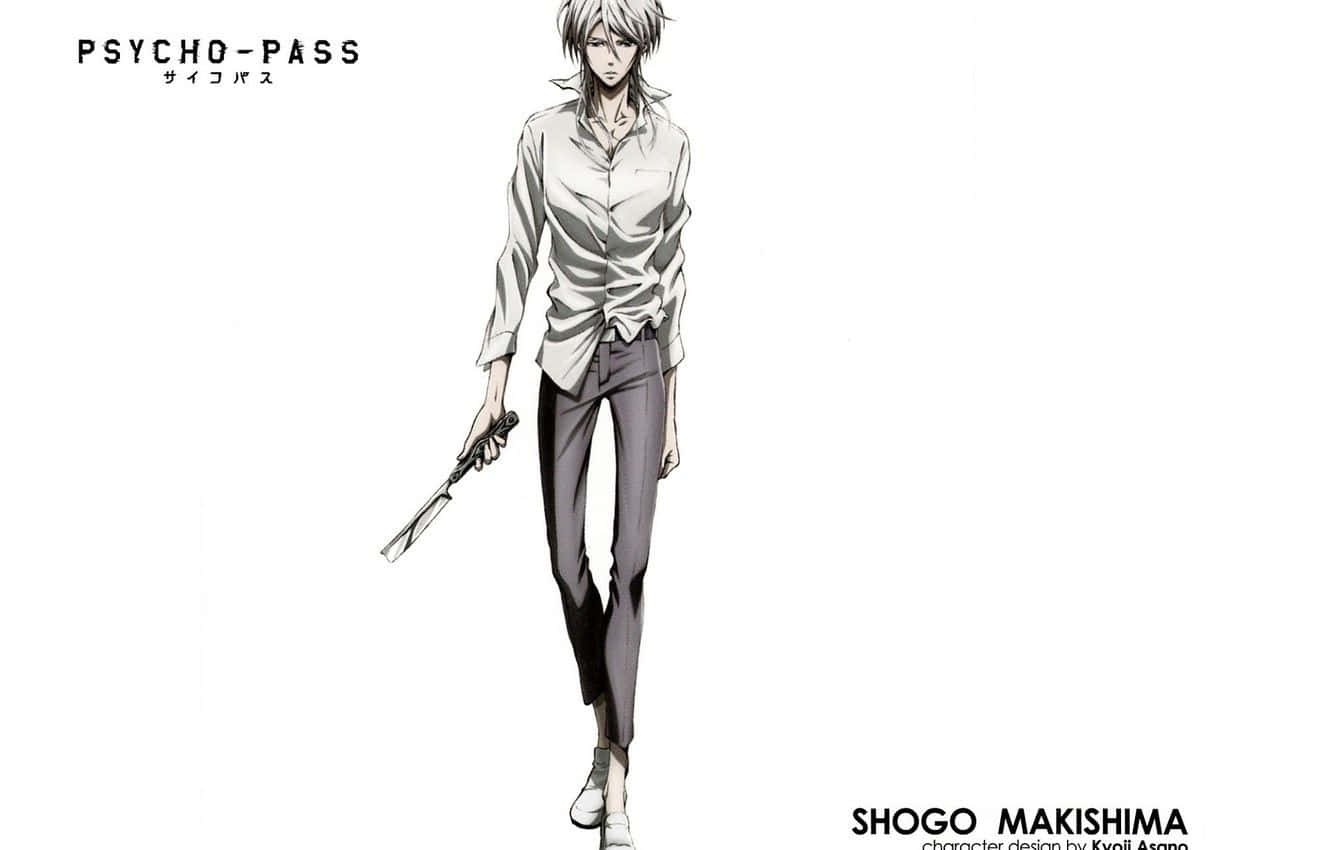 Shogo Makishima In A Dramatic Pose Wallpaper