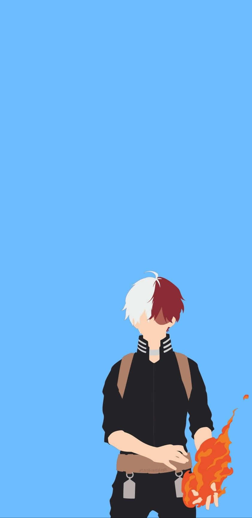 Shoto Todoroki Minimal Anime Wallpaper