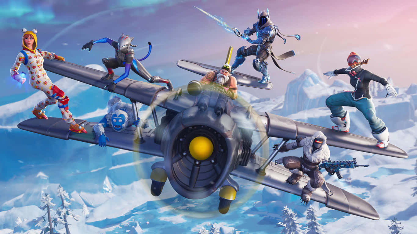 Show Off Your Gaming Skills With This Iconic Fortnite 1366x768 Wallpaper. Wallpaper