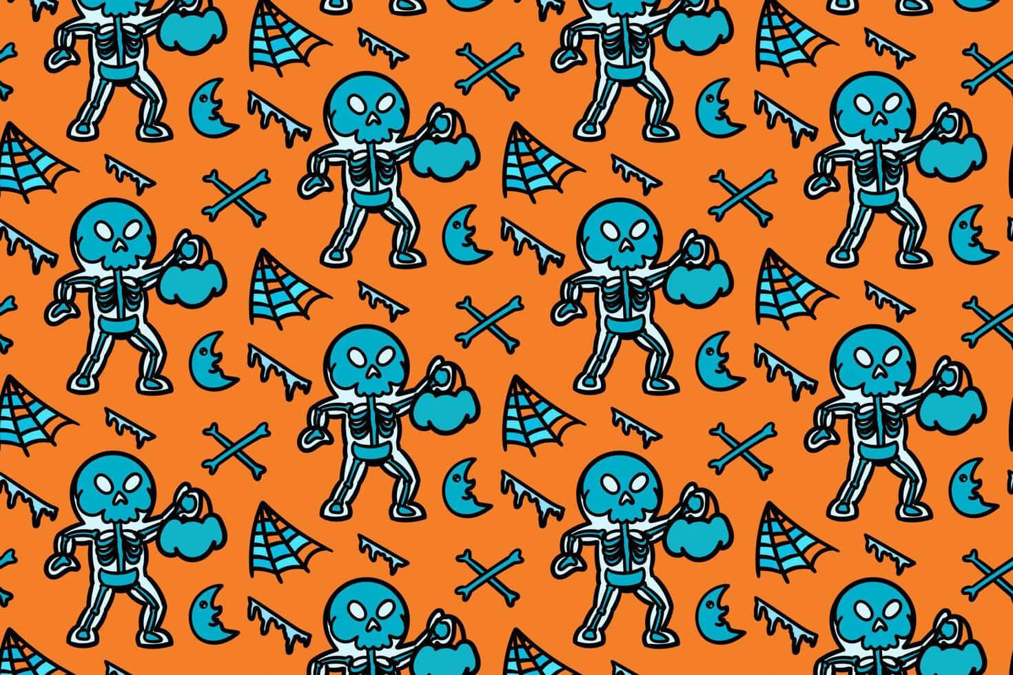 Show Off Your Spooky Side This Halloween With A Skeleton Costume! Wallpaper