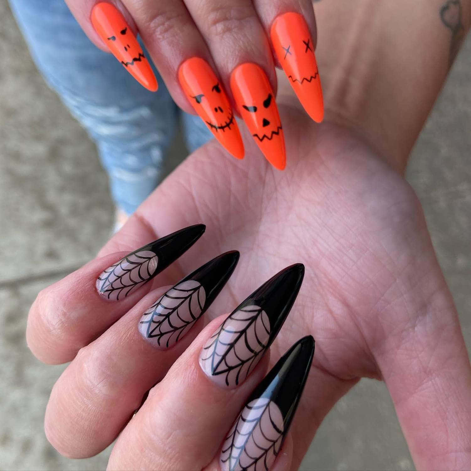 Show Off Your Spooky Side With Halloween Nail Art Wallpaper