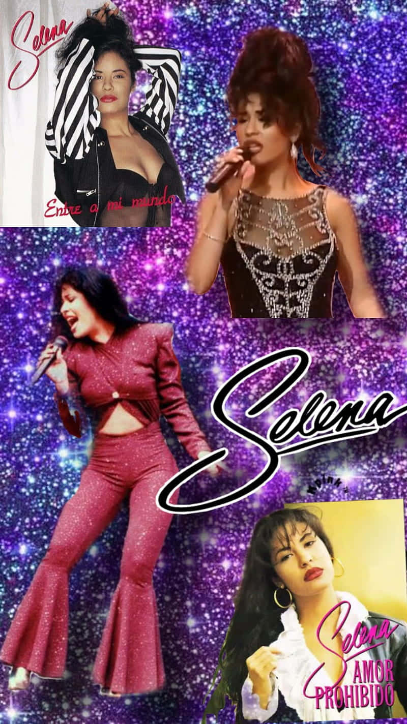 Show Your Love For Selena Quintanilla With This Stylish Iphone Design Featuring Her Iconic Portrait. Wallpaper