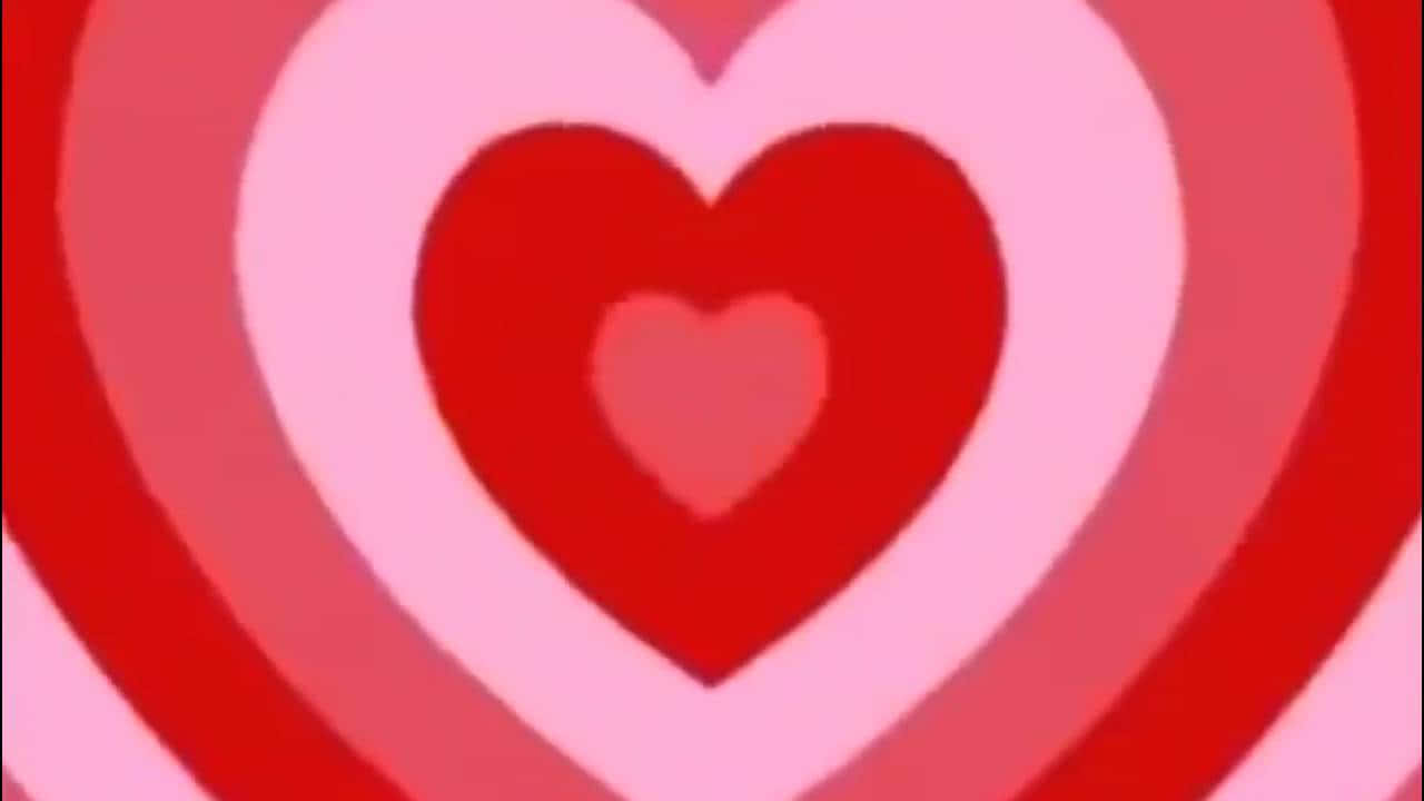 Show Your Love For The Powerpuff Girls With This Romantic Heart Background. Wallpaper