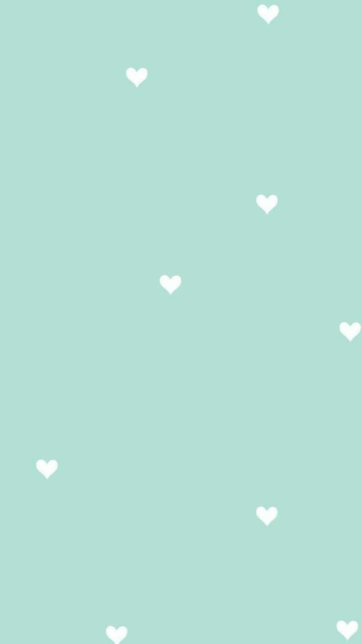 Show Your Love With These Mint Green Hearts! Wallpaper