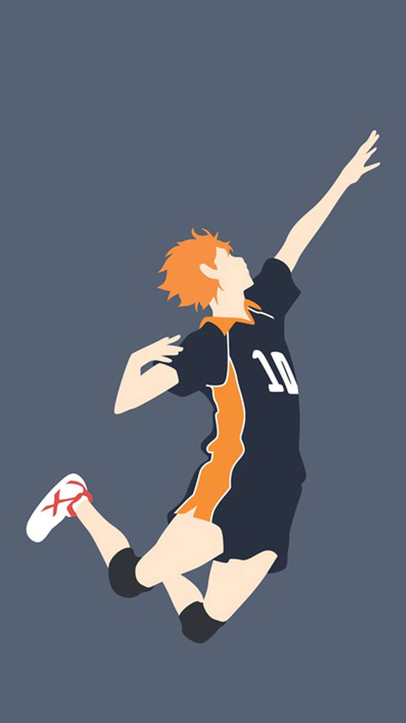 Shoyo Hinata Jump Minimalist Art Wallpaper