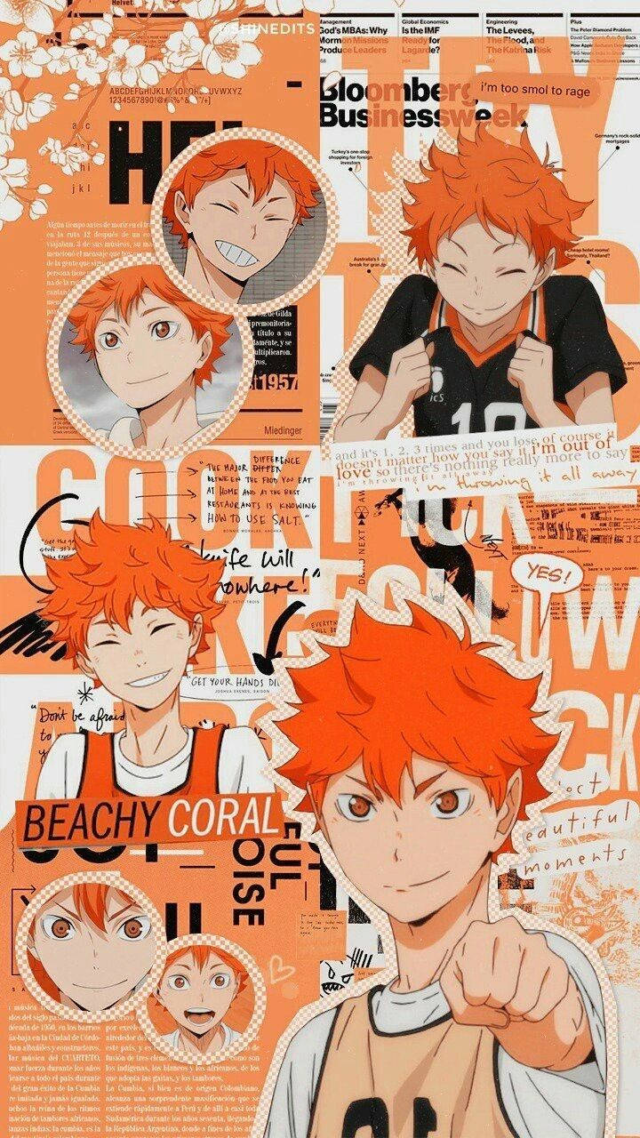 Shoyo Hinata Orange Collage Wallpaper