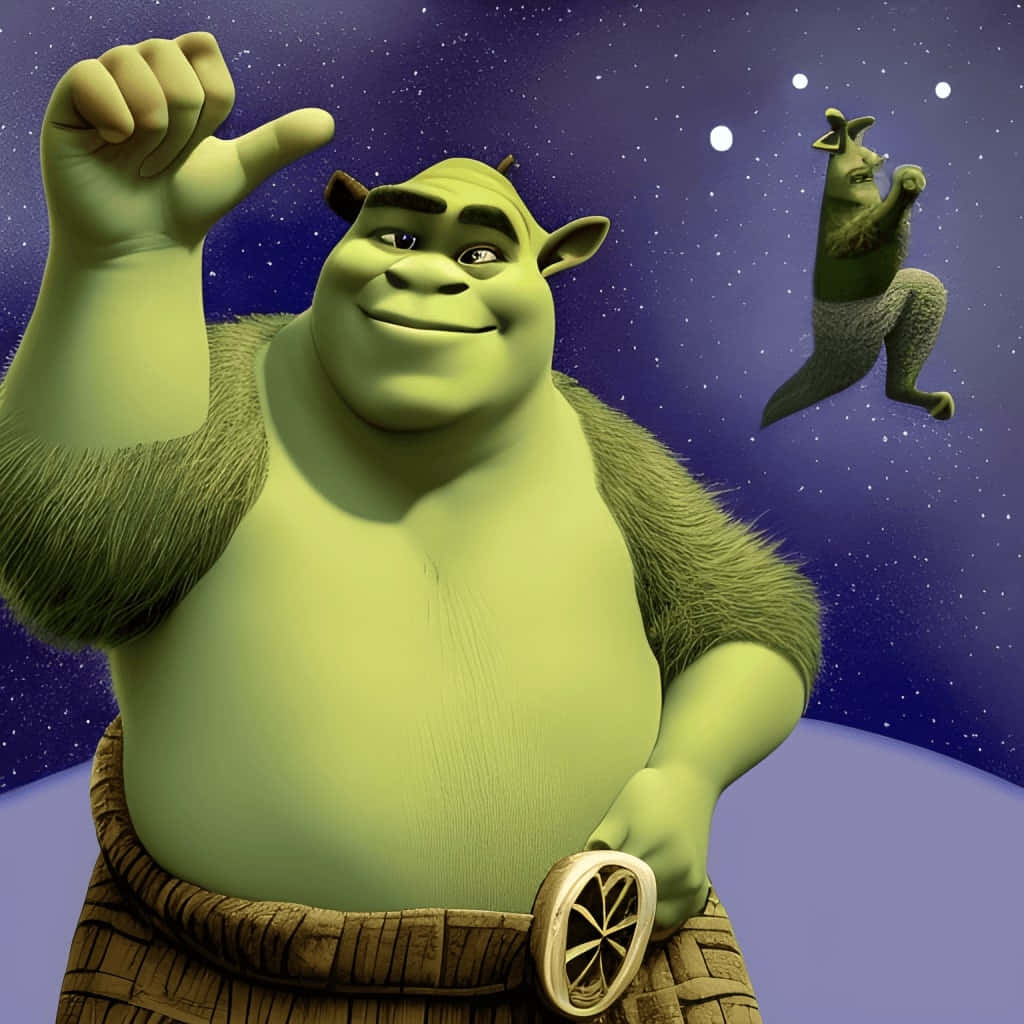 Shrekand Donkey Starry Night Wallpaper