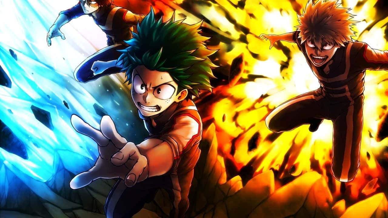 Sick Anime My Hero Academia Deku Bakugou Powers Wallpaper