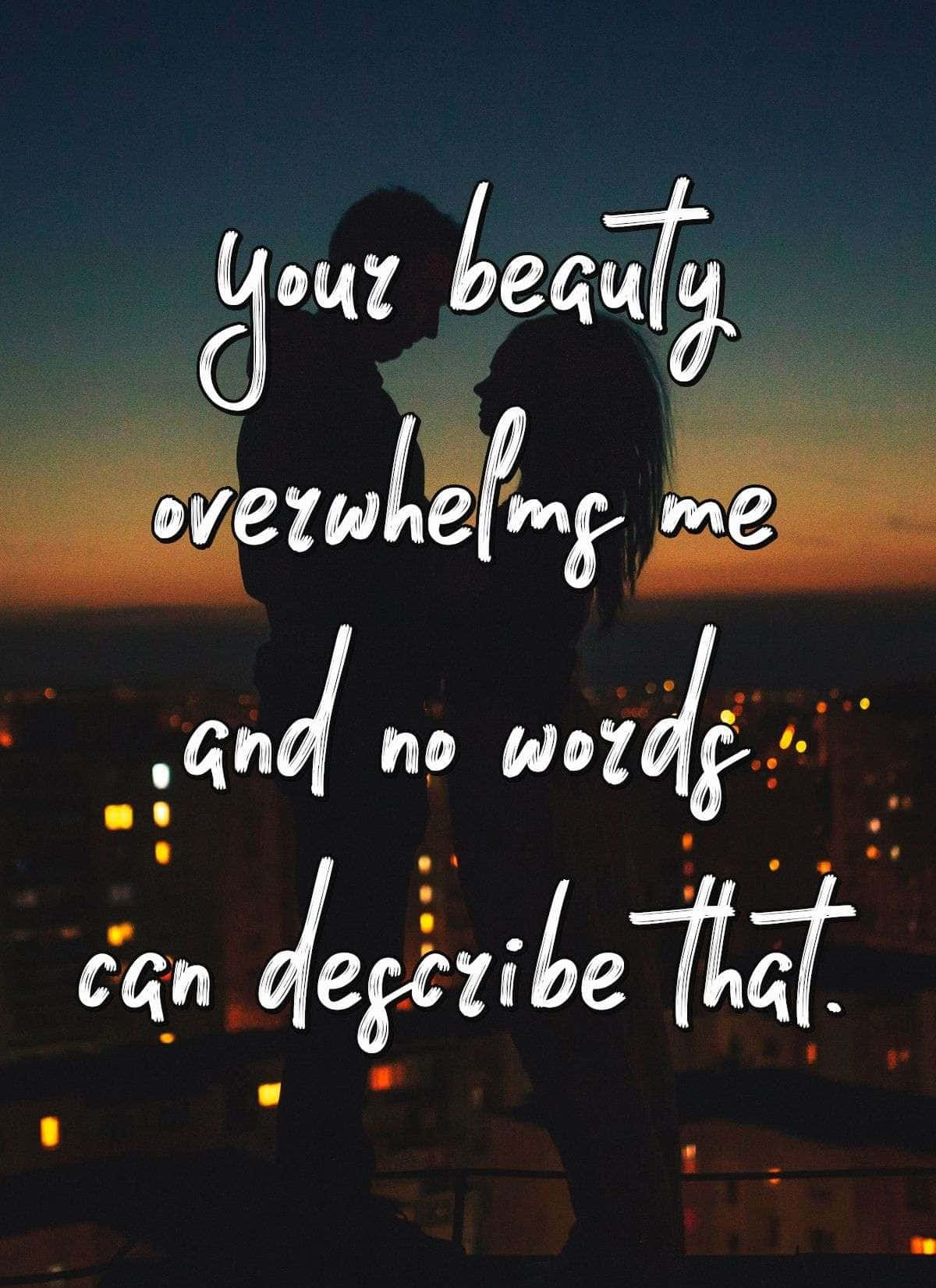 Silhouette Couple Beauty Quote Wallpaper