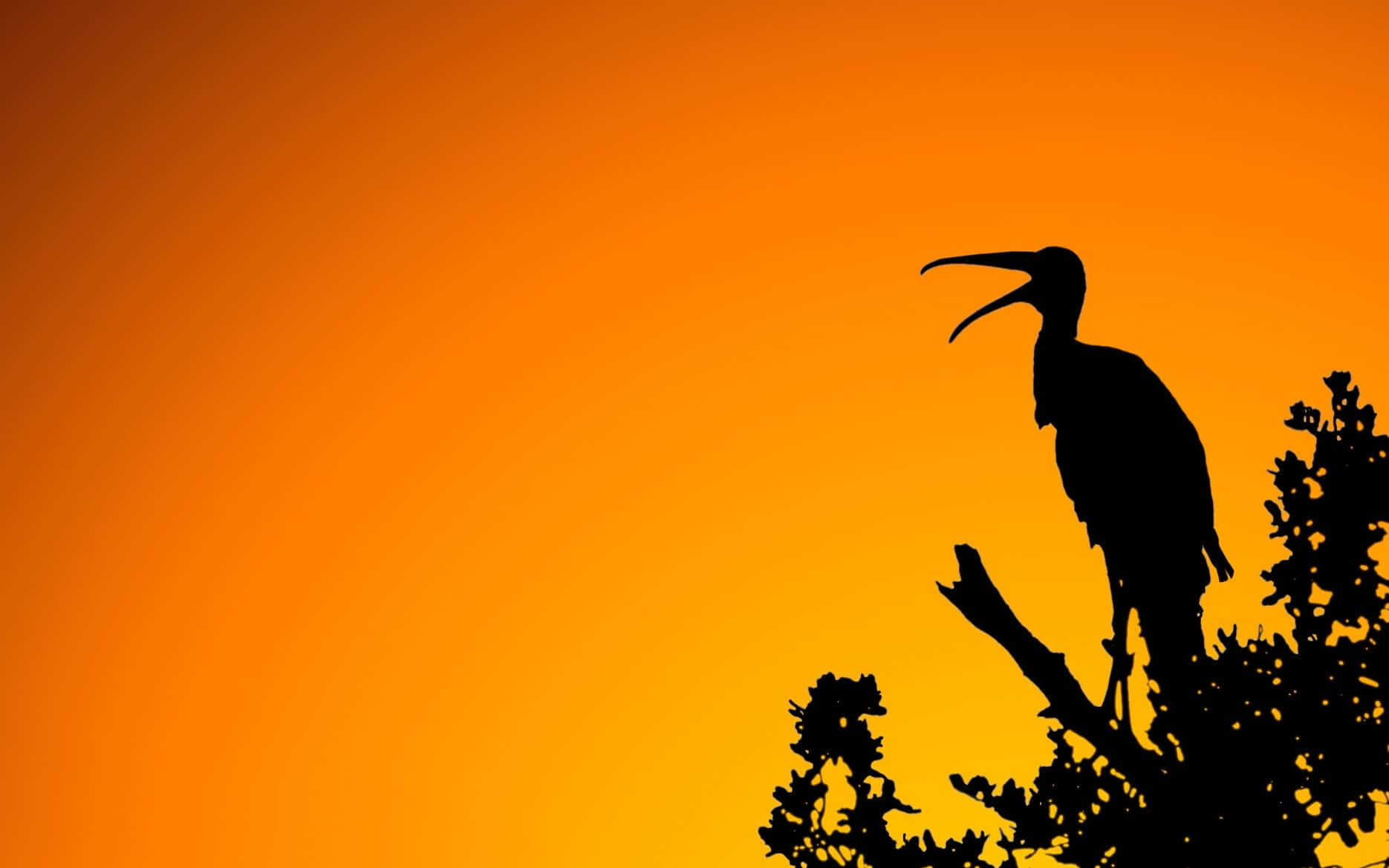 Silhouetted Birdat Sunset Wallpaper