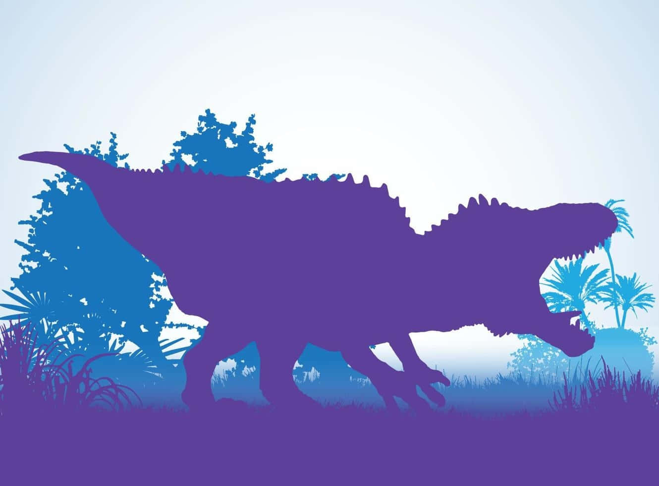 Silhouetted Dinosaurin Nature Backdrop.jpg Wallpaper