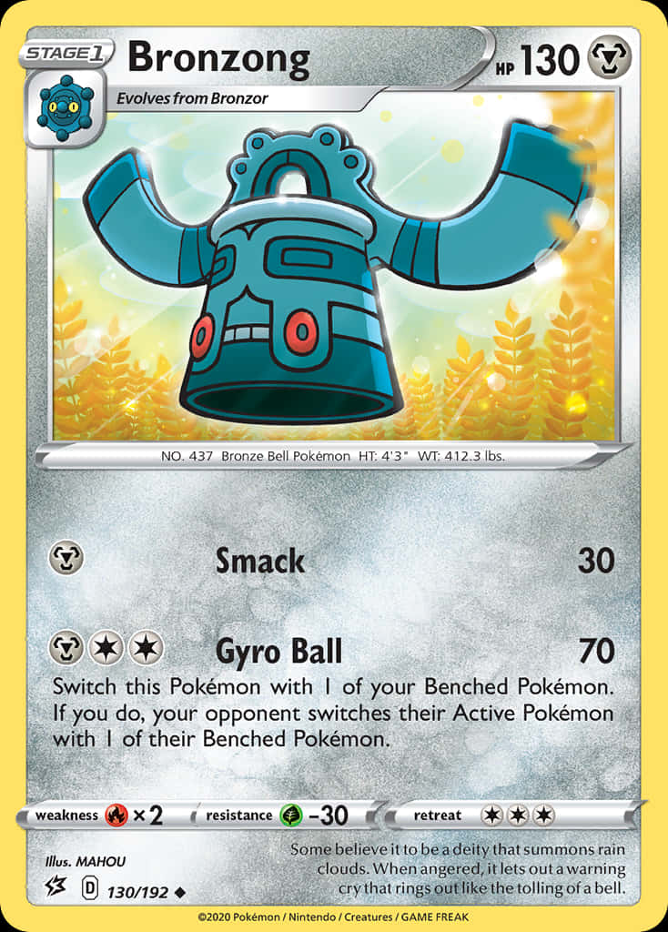 Silver Bronzong Trading Card Wallpaper