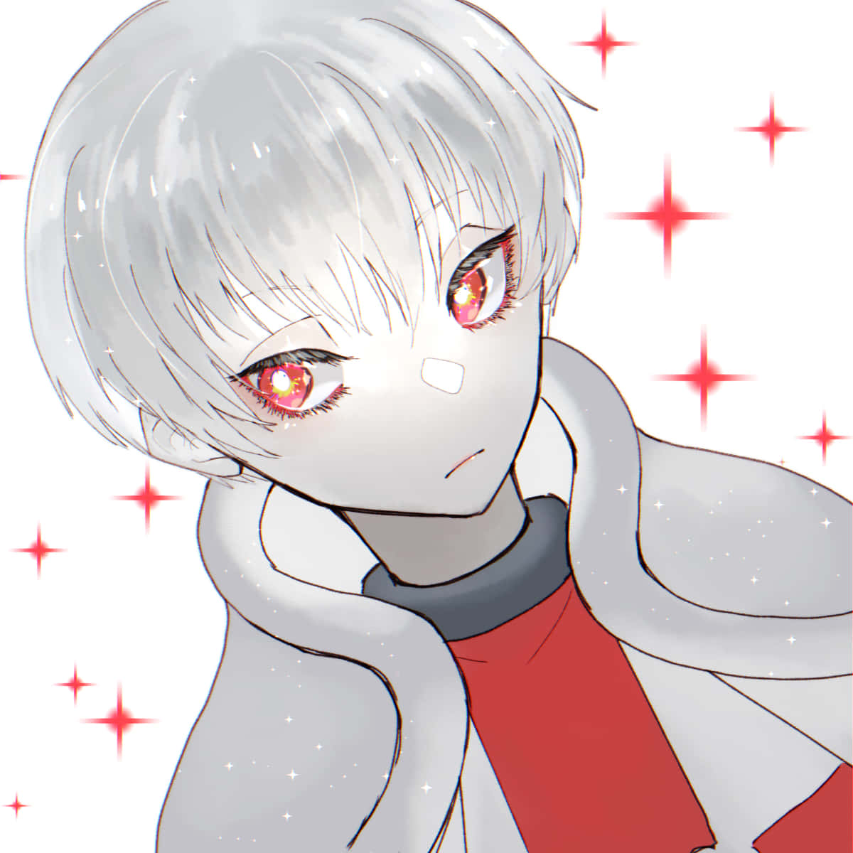 Silver Haired Anime Characterwith Red Eyes Wallpaper